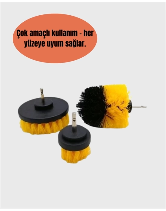 Yüksek Devirde Etkili Temizlik Sağlayan Matkap Ucu Fırça Seti