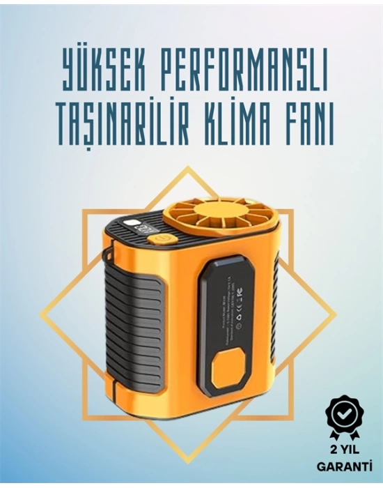 Yüksek Hızlı Mini Klima Fan – 11 m/s Rüzgar Gücü, 100 Hız Ayarı