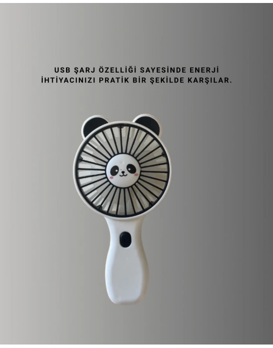 Yüksek Performanslı USB Mini Vantilatör – Panda Desenli