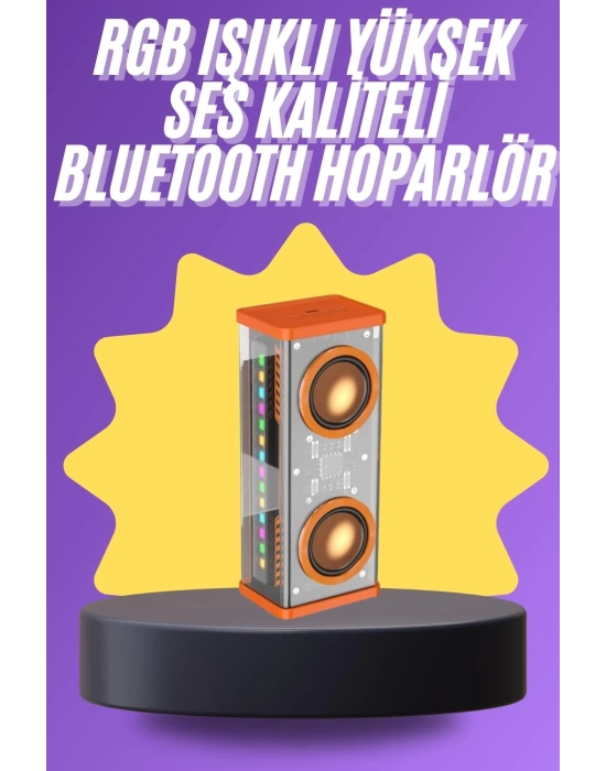 Yüksek Ses Kaliteli Kablosuz 5.0 Bluetooth Hoparlör RGB Işıklı