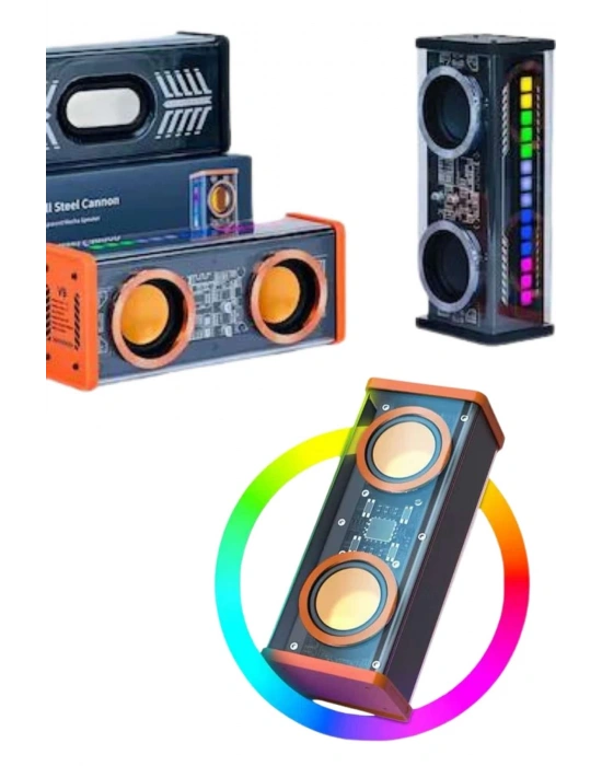 Yüksek Ses Kaliteli Kablosuz 5.0 Bluetooth Hoparlör RGB Işıklı