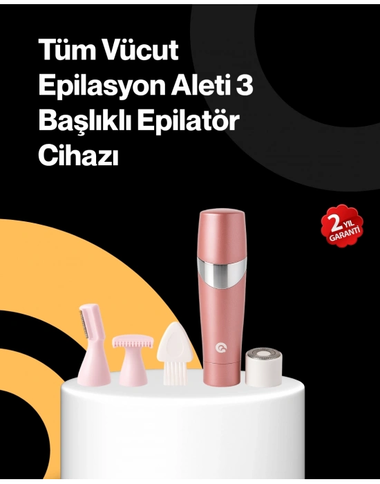 Yüz Tüyleri İçin Özel Başlıklı Pembe Epilatör