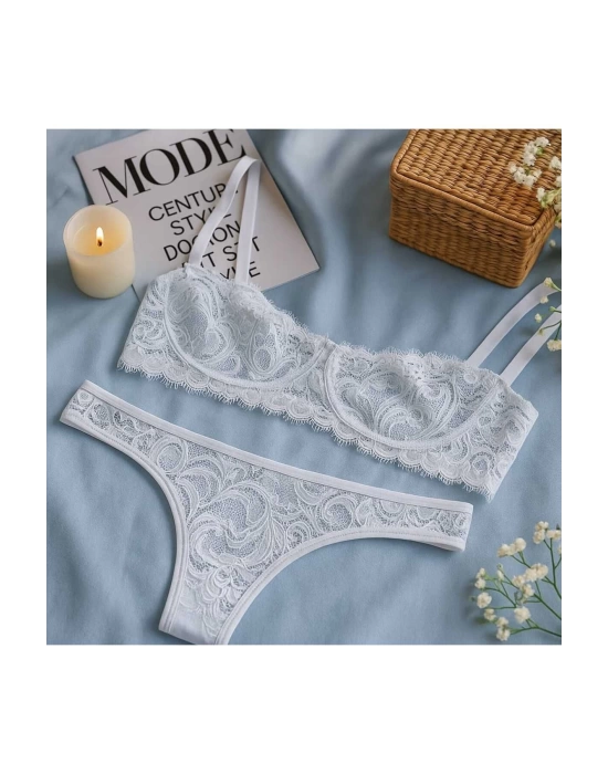 Zarif Dantelli Bralet ve String Külot Takımı