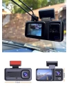 1080P 3 Lensli WİFİ Araç İçi Kameralı Ekran DVR Kaydedici Gece Görüşlü