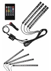 12 Ledli RGB Işıklı Araç Içi Ayak Altı Led Oto Ampul Kumandalı 7 Renk