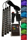 12Lİ Şerit Led Işık RGB Sese ve Müziğe Duyarlı Araç İçi Ayak Altı