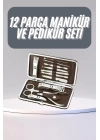 12 Parça Manikür Pedikür Seti Tırnak Bakımı Nasır Temizleme El Ayak Bakımı