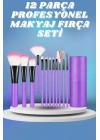 12 Parça Yumuşak Uçlu Makyaj Fırça Set-Göz ve Yüz Makyajı İçin Fırça Seti Profesyonel Makyaj Seti