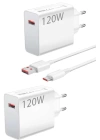 120 Watt Turbo Hızlı Şarj Aleti Seti Hızlı Şarj Adaptörü Beyaz