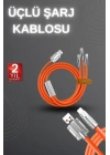 120W Hızlı Şarj Kablosu Turuncu Yüksek Güç Kapasitesi Çoklu Şarj Girişi