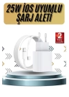 15/Pro/Pro Max 25W İOS Uyumlu Hızlı Şarj Aleti Adaptörlü Beyaz