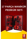 17 Parça El Ayak Bakım Seti Tırnak Temizleme Manikür Pedikür Cımbız Törpü Tırnak Makası