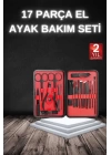 17 Parça Manikür Seti Taşınabilir Özel Çantalı El ve Ayak Bakımı Tırnak Batığı Temizleme
