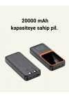 20.000 mAh Powerbank – 22.5W Hızlı Şarj, Çok Kablolu, Dijital Göstergeli