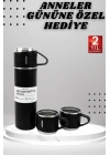 3 Bardaklı Termos Seti Anneler Gününe Özel Hediye Taşınabilir Sızdırmaz Isı Koruyucu
