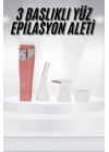 3 Başlıklı Yüz Kaş Epilasyon Aleti Değiştirilebilir Başlık Hassas Ciltlere Uygun