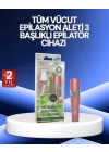 3 Başlıklı Yüz ve Vücut Tüy Temizleme Cihazı Pembe