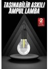 3 Farklı Mod LEDli Şarjlı Asma Kancalı Kamp Lambası Taşınabilir Ampul