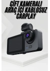 3 Kameralı 2 İnç 1080P Araç İçi Kamera Sürüş Kamerası CarPlay