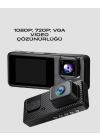 3 Kanallı Araç DVR – Ön + İç + Arka Kamera ile Tam Kapsama, Yüksek Güvenlik