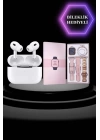 3 Kordonlu Pembe Amoled Ekran Akıllı Saat ve Yeni Nesil Pro Kablosuz Bluetooth Kulaklık ANC/ENC