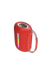360 RGB LEDli Taşınabilir Bluetooth Hoparlör – Kırmızı, USB/TF Destekli