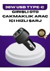 38W Çift Çıkışlı Araç Şarj Cihazı – Type-C ve USB PD Destekli