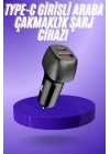 38W USB Type-C Girişli Oto Çakmaklık Araç İçi Hızlı Şarj Çakmaklık Şarj Aleti