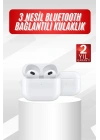 3.Nesil İOS Android Uyumlu Bluetooth 5.0 Beyaz Çağrı Cevaplama
