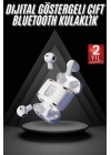 4 Adet Çift Kulaklık Dijital Göstergeli Yüksek Ses Kaliteli Bluetooth Kulaklık