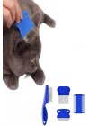 4lü Bit Pire Tarağı Set Kedi Köpek Evcil Hayvan Tüy Toplayıcı Mavi