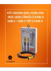 4ü 1 Arada USB Hızlı Şarj ve Veri Kablosu – 65W Güç, Çoklu Bağlantı, 1.2m