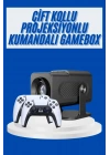4K Android Smart Wi-fi Çift Kollu Projeksiyon Game Box Kumandalı Taşınabilir