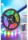 5 Metre Şerit Led RGB Işıklı Kumandalı Güç Adaptörü Her Ortama Uygun
