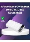 50000mAh Yüksek Kapasiteli Powerbank Hızlı Şarj ve LED Ekranlı
