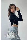 Balıkçı Crop Kazak Yeni Sezon Crop Kazak Kısa Kazak Boğazlı Kazak