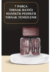 7 Parça Manikür Pedikür Seti El Ayak Bakımı Çantalı Paslanmaz Çelik