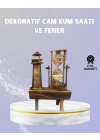 Ahşap Kum Saati ve Deniz Feneri Figürü Bir Arada – Ev & Ofis Dekorasyonu