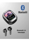 Akıllı Ekranlı Bluetooth 5.4 Kablosuz Kulaklık – Dokunmatik ve Şarj Kutulu