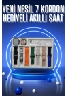 Akıllı Saat 7 Kordon Hediyeli Takvim Alarm Nabız Ölçer Bildirim Görme Sesli Görüşme
