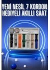 Akıllı Saat 7 Kordon Hediyeli Takvim Alarm Nabız Ölçer Bildirim Görme Sesli Görüşme