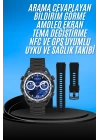 Akıllı Saat Çelik Kordonlu Amoled Ekran Android ve İOS Uyumlu Çağrı Cevaplayabilen