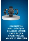 Alarm ve Titreşim Özellikli Akıllı Saat ve Mikrofonlu Kablolu Bluetooth Kulaklık 60 Saat