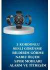 Alarm ve Titreşim Özellikli Akıllı Saat ve Mikrofonlu Kablolu Bluetooth Kulaklık 60 Saat