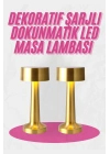 Altın Rengi Masa ve Gece Lambası Dokunmatik Şarjlı Masa Lambası