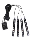 Araç Içi Aydınlatma Kumandalı 12 Led Ayak Altı Led Ambiyans Işığı Sese Duyarlı Kumandalı