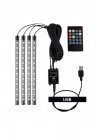 Araç Içi Aydınlatma Kumandalı 12 Led Ayak Altı Led Ambiyans Işığı Sese Duyarlı Kumandalı