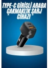 Araç İçi Hızlı Şarj Soketi 38W Oto Çakmaklık Type-C Araba Çakmaklık
