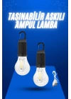 Askılı Kırılmaz Led Işık Kamp Bahçe Lambası Taşınabilir Led Ampul Şarjlı