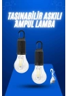 Askılı Kırılmaz Led Işık Kamp Bahçe Lambası Taşınabilir Led Ampul Şarjlı